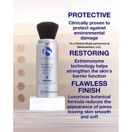 iS CLINICAL PerfecTint Powder SPF 40; Face Powder; Tinted SPF; Loose Face Powder for After Makeup Application