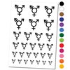 Male with Stroke and Female Sign Transgender Gender Symbol Temporary Tattoo Water Resistant Fake Body Art Set Collection - Black (One Sheet)