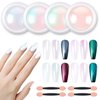 Artdone Chrome Nail Powder Metallic Mirror Glitter Effect Pigment Iridescent Aurora Mermaid Pearl Dust Kit for Gel Polish Nail Art Decoration, Resin Craft