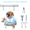 Petmolico Dog Grooming Hammock, Pet Grooming Sling Helper Dog Grooming Hammock Set - Nail Clippers/Nail Trimmers/Double-Sided Hairbrush(M,Blue)