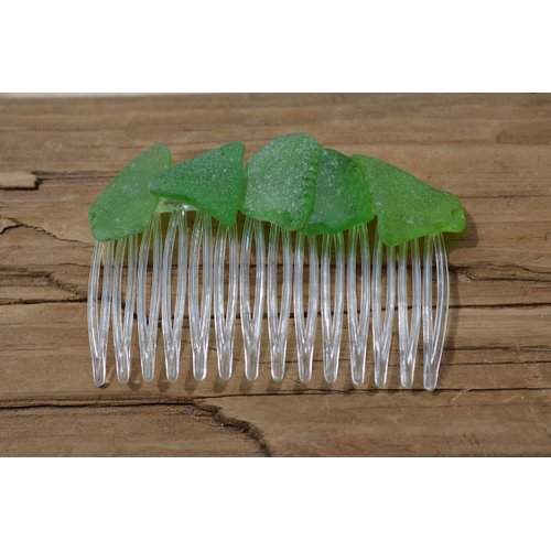 Kelly Green Sea Glass Hair Comb