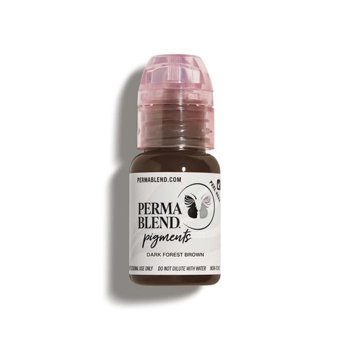 Perma Blend - Dark Forest Brown - Microblading Ink for Permanent Eyeliner - Professional Tattoo Ink - Neutral Cool Dark Brown Tattoo Ink Makeup - Vegan (0.5 oz)
