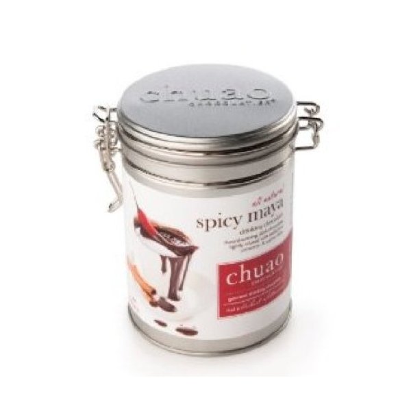 Chuao Chocolatier Spicy Maya Drinking Chocolate Tins| Gourmet Hot Cocoa Artisan European No Preservatives Mexican Hot Chocolate| For Gift Baskets, Christmas, Valentines Day, Gifts for Women, Men, Birthday, Thank You, Care Package | 2-Ct. (12 oz each)