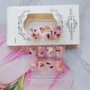 24 Pcs Halloween Press on Nails Short Square - YEFIUO Pink Cute Fake Nails Press ons Nail Tip Full Cover False Nails with Bear Bat Spider Web Designs Glue on Nails Kit Acrylic Nail Art DIY for Women