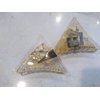 Clear transparent triangle bronze design hair claw clip for medium fine hair (Color: Gold design)