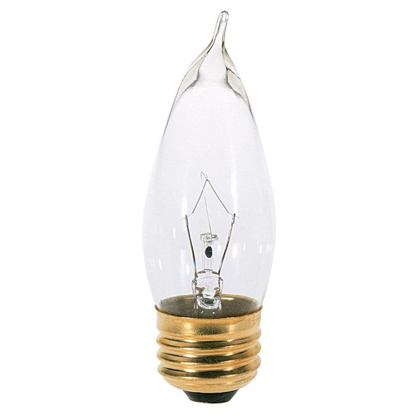 Satco S3264 120V Medium Base 25-Watt CA10 Light Bulb, Clear