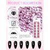Nail Art Rhinestones Kit Glass Gems for Nails Pink Crystal Nail Gems Stones Flatback, Wsimily 1620 Pcs Shiny Mixed Nail Rhinestones Beads for DIY Manicure Craft with Tweezer Storage Box Picker Pencil