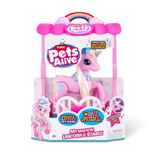 Pets Alive My Magical Unicorn and Stable Battery Powered Interactive Robotic Toy Playset by ZURU