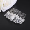 Teyglen Raw Crystal Quartz Hair Comb Clear Crystal Hair Side Comb Mermaid Rhinestone Hair Comb Sun Moon Goddess Headpiece Decorative Hair Accessories for Women Girls (Transparent)