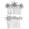 Beaupretty Hair Accessories for Women Gold Decor 2pcs Star Hair Side Combs Rhinestone Wedding Bride Headpieces Women Hair Accessories Silver Bridal Hair Accessories Hair Comb Clips
