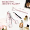 LICNIA Heated Eyelash Curler, Temperature Display Heated Lash Curler with Separator Tool and Brush, 3 Heating Modes Rechargeable Electric Eyelash Curler for Stunning Lashes in Minutes (Pink)