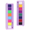 Mysense 16 Colors Water Activated Eyeliner Palette,Face Paint Fluorescent Bright Rainbow Colorful Body Paint Makeup,Matte and UV Glow Graphic Eyeliner,With Eyeliner Brush