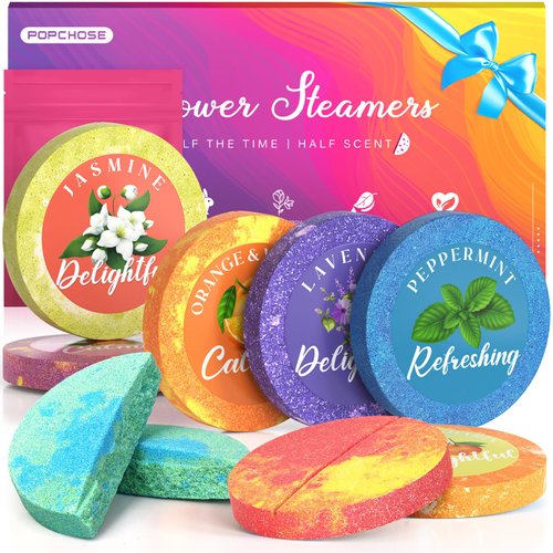 POPCHOSE Shower Steamers Aromatherapy - 8 Pack Shower Tablets for Self Care & SPA Relaxation Gifts - Valentine's Day Gifts Birthday Gifts for Women Who Have Everything