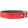 Thick Genuine Leather Dog Collar, Cotton Padded, 1.25" Wide. (Neck Circumf.: 17.5"-20.5", Red)