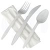 MT Products White Plastic Utensils Individually Wrapped Cutlery - Disposable Silverware Set - Pack of 50