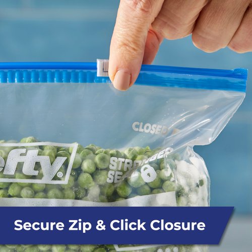 Hefty Slider Freezer Storage Bags, Gallon Size, 56 Count