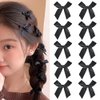 Side Hair Bow Clips for Women Satin Bowknot Hair Clips for Girls French Hair Barrettes for Thin Thick Hair Pins for Fine Hair Non Slip for Women Black Hair Ribbon Clips 15Pcs