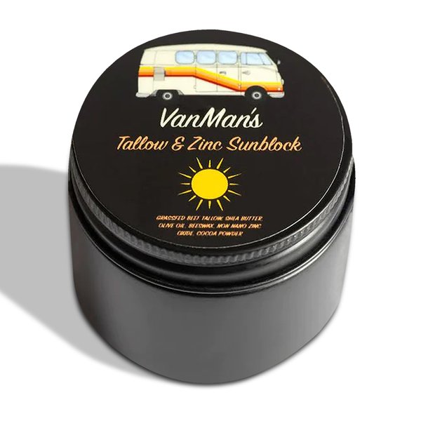 Tallow & Zinc SunBlock (2 oz) - Water Resistant 25 SPF Sunscreen w/Organic Olive Oil, Beeswax, & More - Sun Screen Protector for Face and Body - Mineral Sunscreen w/Non-Nano Zinc Oxide Barrier