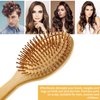 EKONAER 4 PCS Bamboo Hair Brush Set With Natural Wooden Wide-tooth and Tail Comb Big and Mini Paddle Detangling Hairbrush for Women men kids and Baby Thick Thin Curly Straight Dry