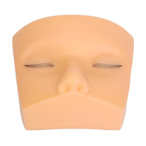 HURRISE Makeup Mannequin Head with 3 Layer Lashes, Soft Silicone Training Mannequin Face, and Wide Use Lash Extension Practice, Lash Extension Practice (Yellow Skin)