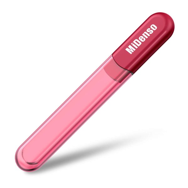 Premium Particular Glass Nail File with Case MiDenso Both Sided Filer Crystal Beauty Nail File Salon Nail Shine Top Christmas Stocking Superior Quality Gift Idea for Women,Carmine Red