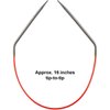 ChiaoGoo Knitting Needles Red Circular 16 inch (41cm) Stainless Steel Size US 6 (4mm) Bundle with 1 Artsiga Crafts Stitch Holder 6016-6