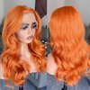 BLL Lace Front Ginger Wig, Body Wave Synthetic HD Lace Front Wigs 13x6 Pre-Plucked Glueless Wig Free Part Ginger Orange Lace Front Wigs For Black Women