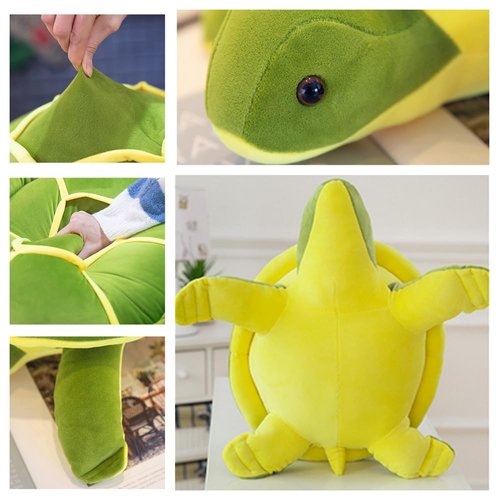 Sea Turtle Plushie Toy,14" Sea Turtle Stuffed Animals Plush Green Soft Plush Toys Hugging Pillows,Tortoise Plush Toys Doll Valentine's Day Birthday Gifts for Kids, Girls, Girlfriend (Green-14 inches)