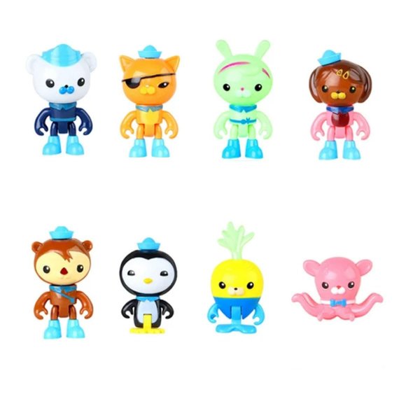 yuanpulalala Octonauts 8 Pieces Dolls Captain Buck Kwazii Cartoon Action Figures Toy Kids