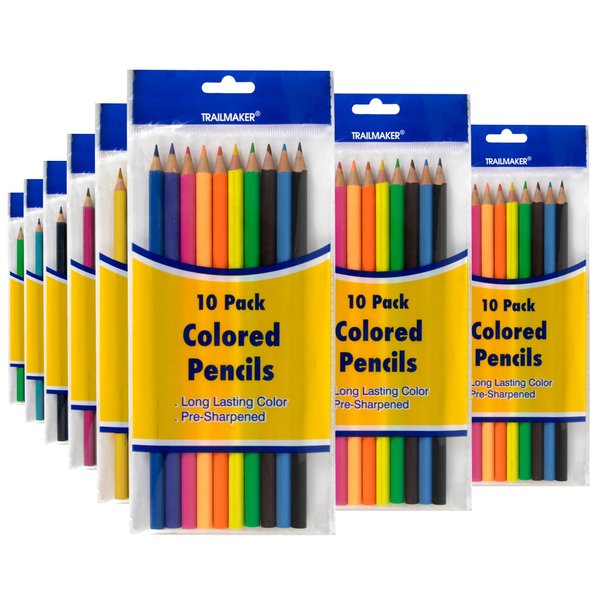 Trail maker Colored Pencils Bulk 100 Packs for Classrooms, Artists, Kids, Adult Coloring, Colored Pencils in Bulk (10)