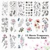 Cerlaza 100 Styles Temporary Tattoos for Women, Fake Henna Semi Permanent Tattoos for Adults, Leg Makeup Waterproof Flower Tatuajes Temporales Long Lasting Realistic Stickers