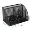 MaxGear Mesh Desk Organizer, Desktop Organizer with Drawer, Office Supplies Multi-Functional Caddy, Metal Stationary Black Desk Caddy, 6 Compartments, 8.7 x 5.5 x 5 inch, 1 Pack