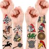 Generic 96PCS Knight Temporary Tattoos Medieval Birthday Party Supplies Favors Decorations Super Cute Fake Tattoos Stickers for Boys Girls School Classroom Rewards Gifts Ideal Halloween