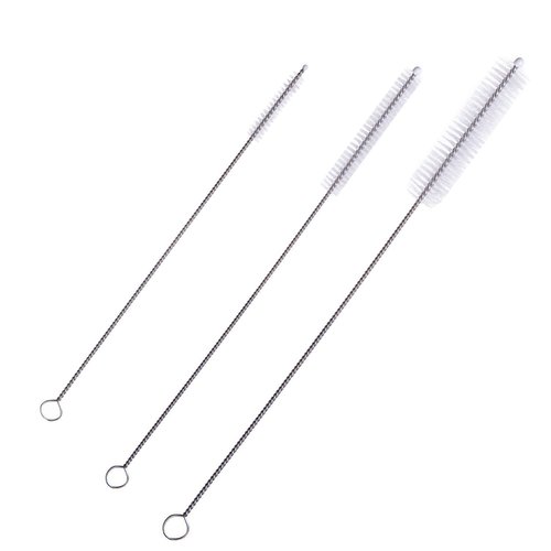 Honbay Straw Cleaner Brushes, nylon bristles stainless steel handle, Nylon Skinny Pipe Tube Cleaner - 20 Piece Value Pack - 6 mm bristles x 7" 175mm long