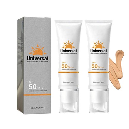 2PC Tinted Sunscreen for Face SPF 50+ PA++++, Hydrating Sunscreen for Face and Body, No Sticky Feeling, Moisturizing, Against UVA and UVB for All Skin Types, Travel Size