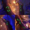 Finduat Glow In The Dark Groovy 70s Temporary Tattoos Stickers Kids Waterproof Luminous Tattoo Stickers Hippie Theme Birthday Party Supplies, Good Vibes Only Favors, Rainbow Arts and Crafts