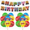 Superhero City Party Decoration,Superhero Birthday Party Supplies,City Theme Birthday Banner Balloons and Toppers Cake Toppers For Kids Birthday Party