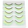 DAODER Lashes Fluffy False Eyelashes Luxury Volume Wispy Cat Eye Faux Mink Eyelashes Neon Green Colored Lashes 18mm Long Soft Cosplay Lashes 5 Pairs (Neon Green)