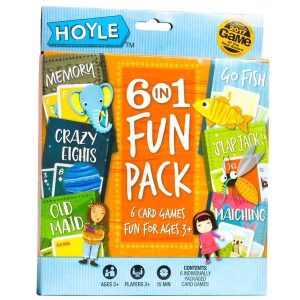 Hoyle 6 in 1 Kids Playing Cards Multi Game Pack, 6 Fun Games in 1 (Ages 3+)