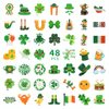 48pcs St Patricks Day Glitter Styles Temporary Tattoos,Clover Gold Coin Luck Hat Expression Tattoos Sticker St Patrick's Day Kiss Me I'm Irish Party | Holiday Party Accessories Arts and Crafts,8 sheet