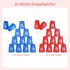 yeesport 24 Pcs Sport Stacking Cups, Speed Training Game for Challenge Competition, Plastic Stacking Cups, Classic Family Game for Kids and Adults, Blue+Red