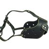 Black Genuine Leather Cage Basket Secure Dog Muzzle for Rottweiler, (Circumference 14.7", Snout Length 3.5")