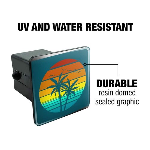 GRAPHICS & MORE Sunset with Palm Trees Graphic Tow Trailer Hitch Cover Plug Insert