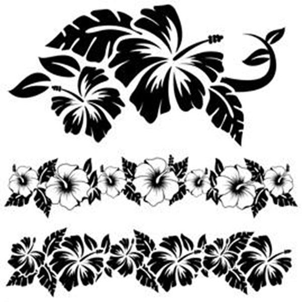 Artsure 6 Sheets Temporary Fake Tattoos For Men Adults Various Hibiscus Hawaiian Tropical Flowers Temporary Fake Tattoo For Women Neck Arm Chest For Woman 3 7 X 3 7 Inch