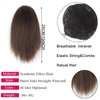 10inch Short Kinky Straight Ponytail Afro Clip in Hair Extensions Ponytail Warp Around Natural Puffing Ponytail (Black to Auburn brown)