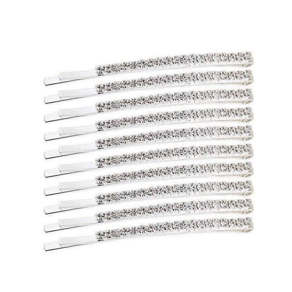 Soochat Rhinestone Bobby Pins Diamond Bobby Pins Crystal Hair Clips Decorations for Lady Women Girls (10 Pcs)