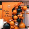 MEBAY Orange Black White and Metallic Silver Balloons Garland Arch Kit, 146 Pcs Latex Balloons with Confetti for Birthday Party Graduation Father's Day Anniversary Bachelorette Party Decoration