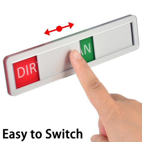 Kichwit Dishwasher Magnet Clean Dirty Dishwasher Running Sign, Works on All Dishwashers, 3 Options, Easy to Switch, Silver