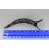 Black leaf barrette curved hair clip leaves 4.5 inches long stamped textured plastic shiny black plastic