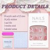 Short Press on Nails Square SWEKKE French Tip Fake Nails Pink Full Cover False Nails with Pink Bow Pearl Charm Designs Glossy Glue on Nails Cute Acrylic Nails Artificial Nails for Women Girls 24Pcs